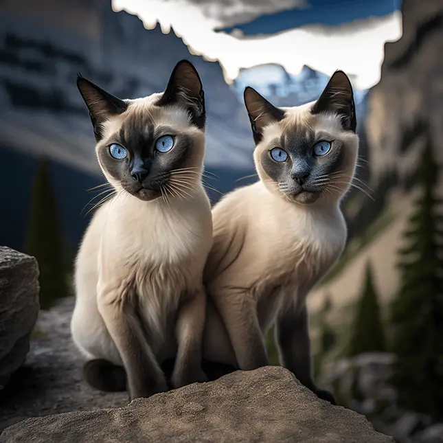 Adorable Italian Cat Picture of Two Siamese Kittens