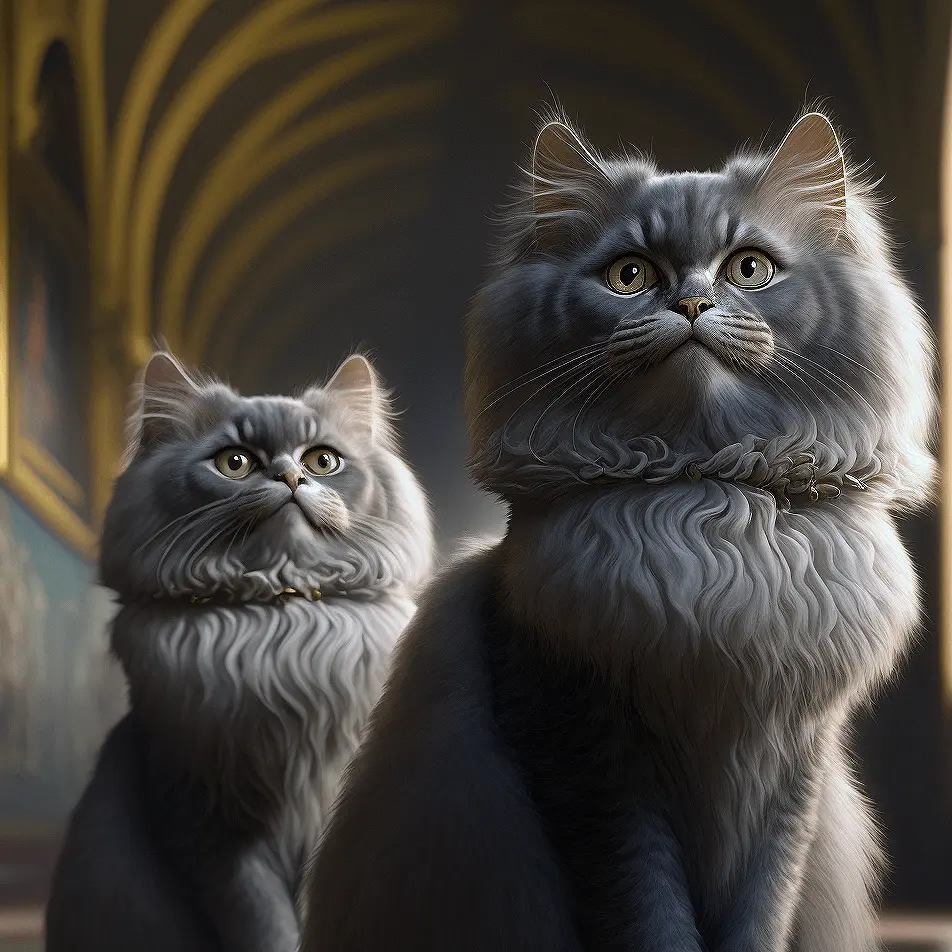 AI Art Generator Image of Two Grey Persian Cats