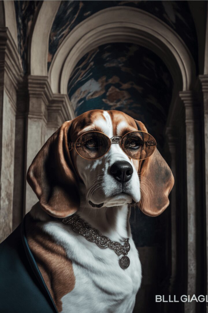 AI Generated Art of Beagles Wearing Sunglasses in Italy