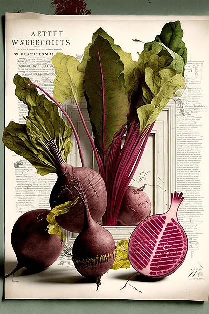 Health Benefits of Beets Vintage Poster Style AI Art
