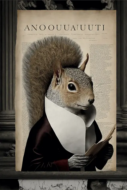 Clipart of Squirrel Dark Academia Fashion Aesthetic