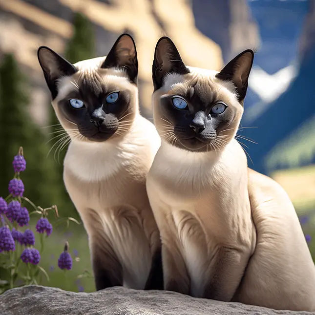 Cute Italian Cat Picture of Two Siamese Kittens