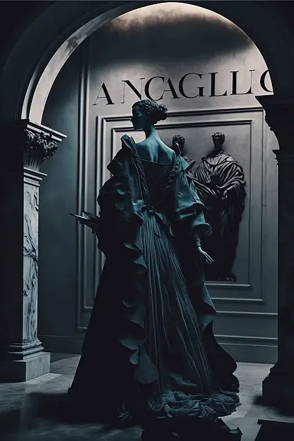 Dark Academia Fashion Couture Black Dress