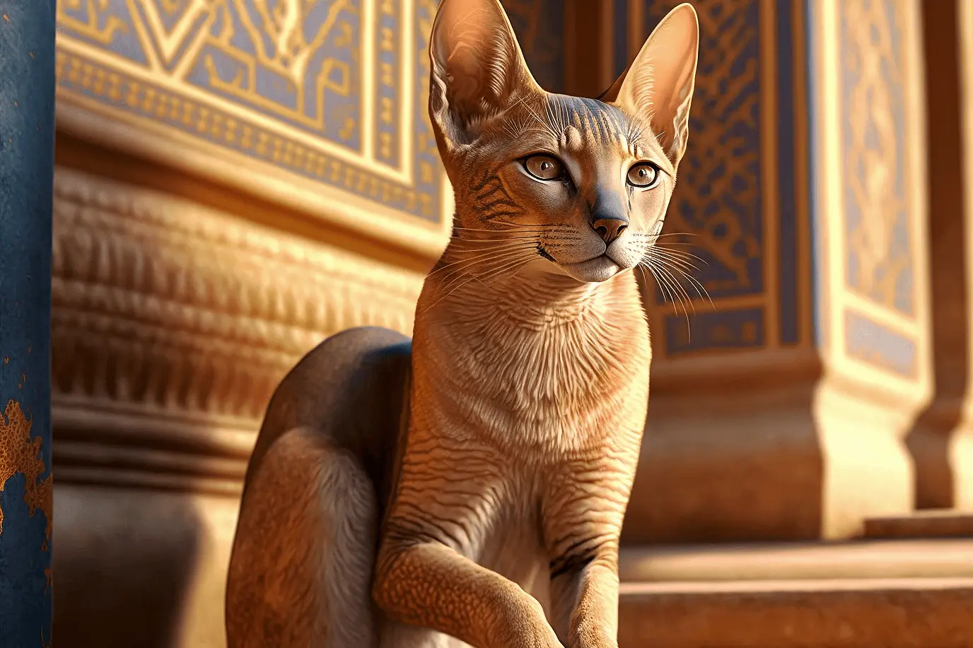Where Did Cats Come From Egyptian Chausie Cat Inside Ornate Building