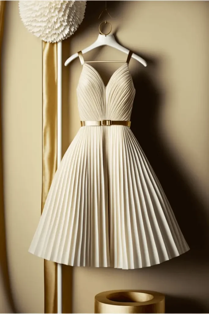 White dress with gold hot sale belt