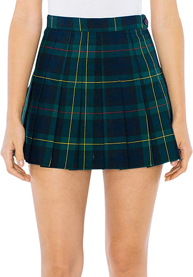 Dark Academia Casual American Apparel Outfit Women's Plaid Tennis Skirt