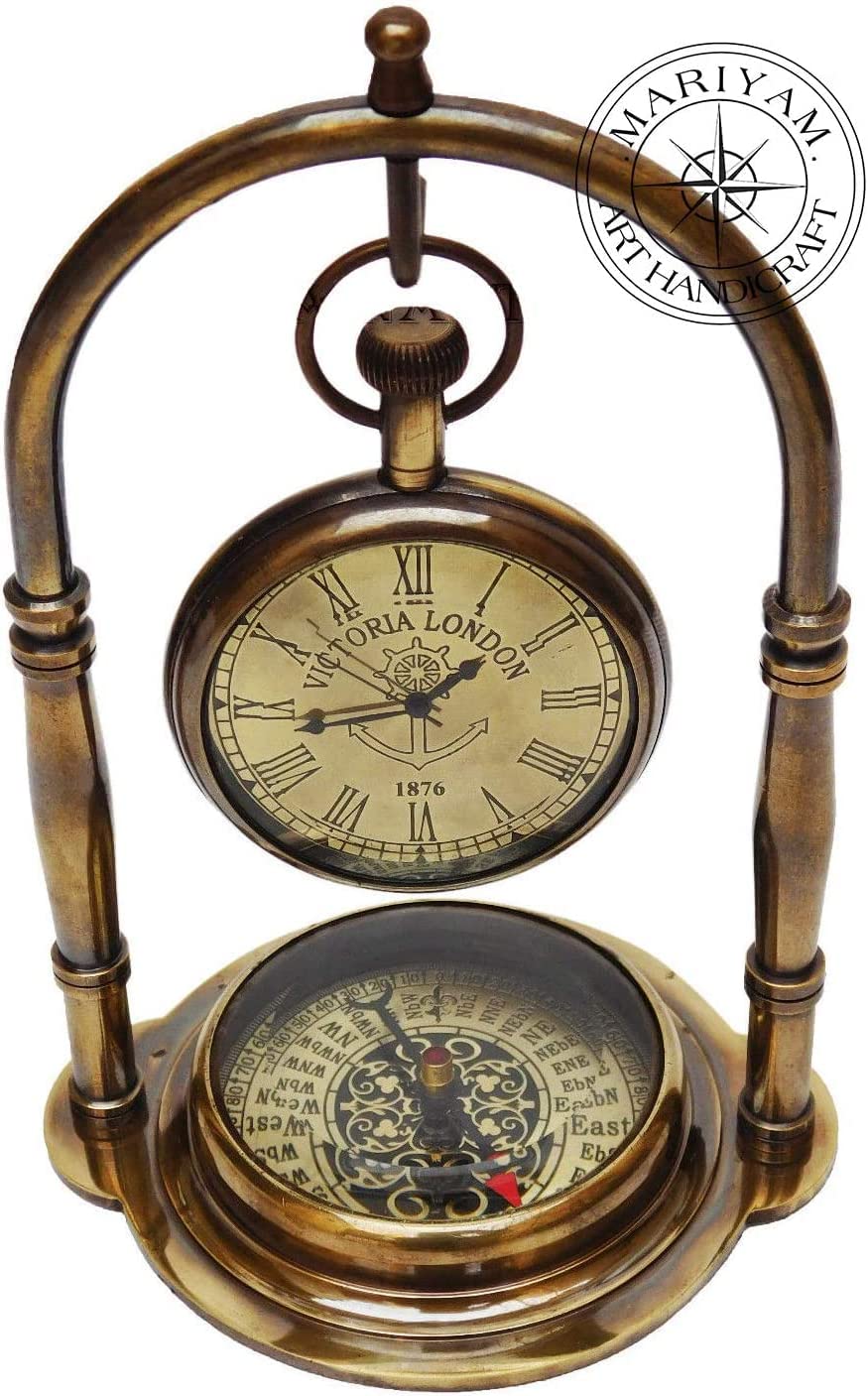 Vintage Nautical Clock Dark Academia Decor