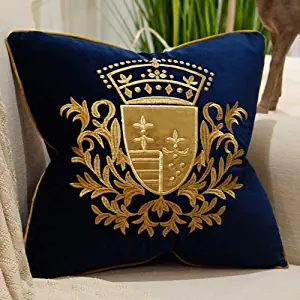 Navy Blue Velvet Dark Academia Design Pillow With Gold Accents Shop