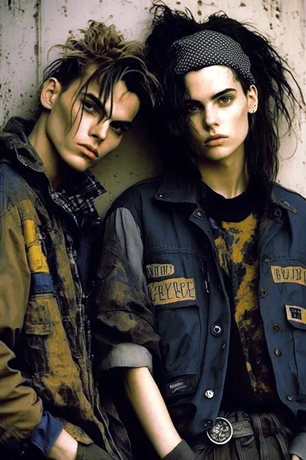 Grunge Aesthetic 90s Fashion Models Wearing Spring Grunge Jackets