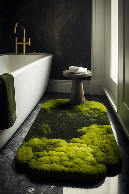 Living Moss Bath Mat for a Natural Bathroom Design