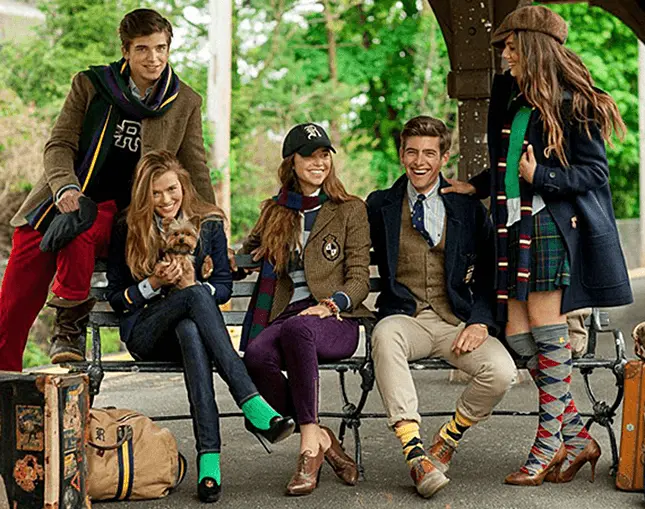 Five Models Wearing Preppy Aesthetic Clothes from Rugby 2012 Collection by Ralph Lauren