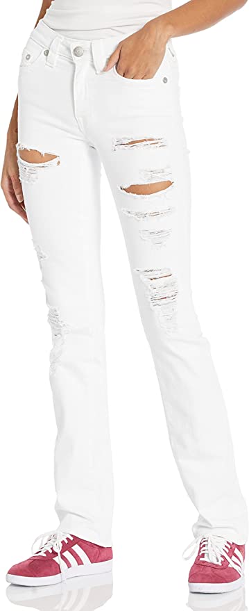 Ripped White Jeans True Religion Mid Rise