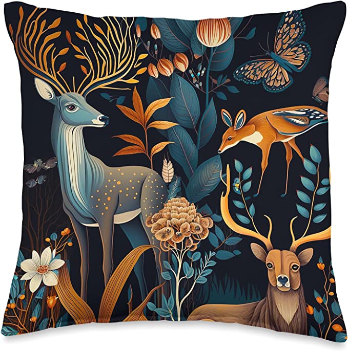 Dark Academia Decorative Elk Art Pillow