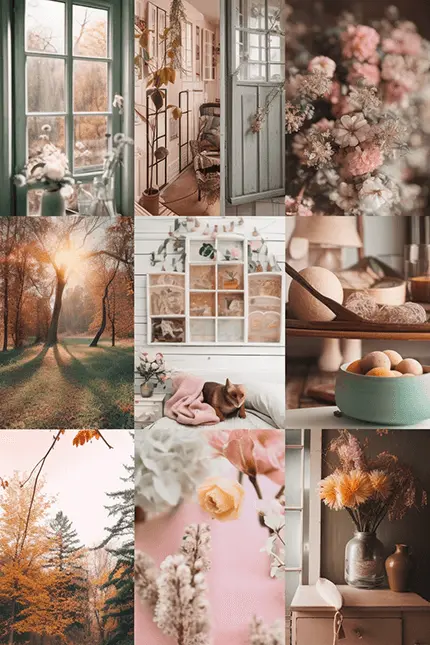 Cottagecore aesthetic collage