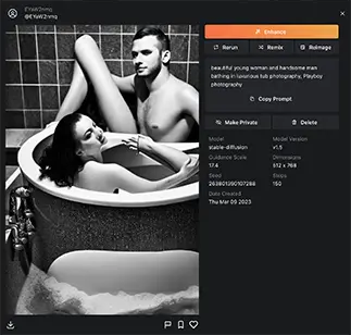 magespace weirdcore art generator example of man and woman bathing