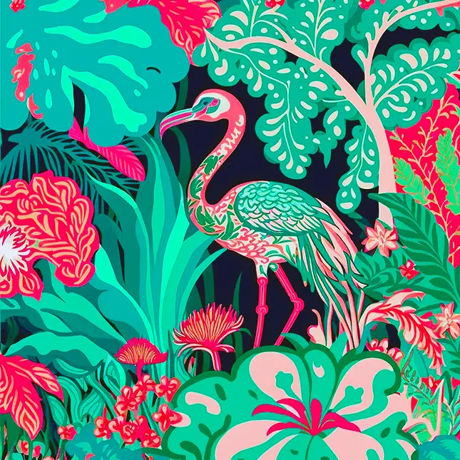 Southern Prep Aesthetic Lilly Pulitzer style flamingo pattern