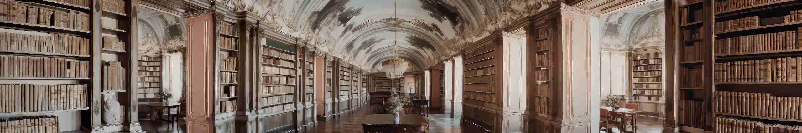 Dark Academia Aesthetic Library Interior with Bookish Decor and Vintage Renaissance Art