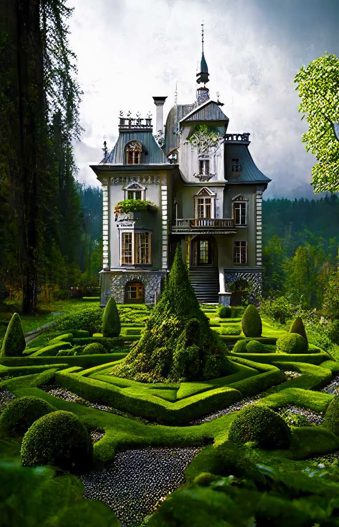 Manor House Dark Academia aesthetic phone wallpaper Moss Mat Outside of Dark Academia Mansion Exterior Landscape Design