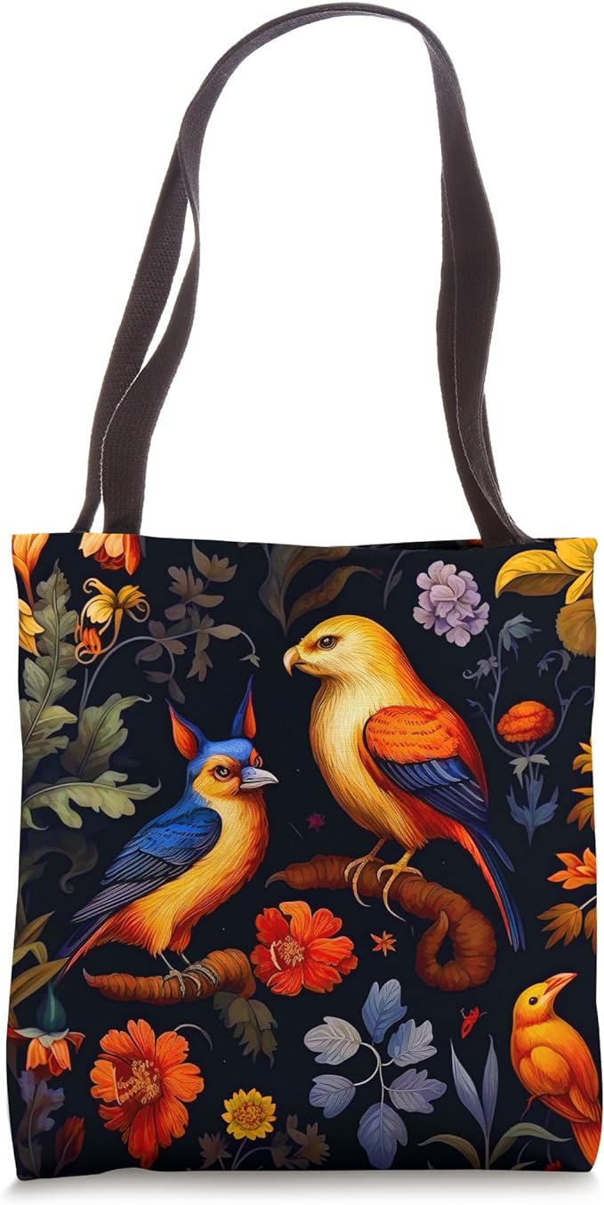 Dark Academia Bag with gothic renaissance aesthetic naturalism bird forest art