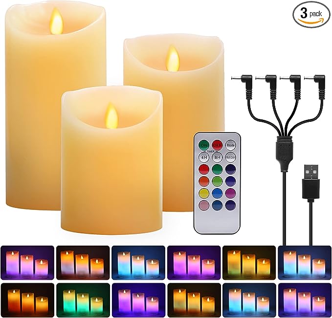 Dark Academia Candles with USB Plug Rechargeable