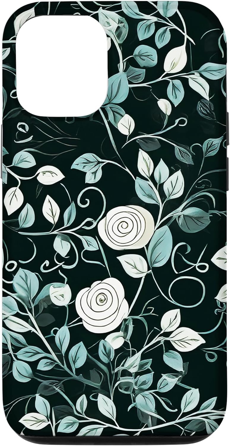 Dark Academia phone case with romantic, renaissance aesthetic flower art