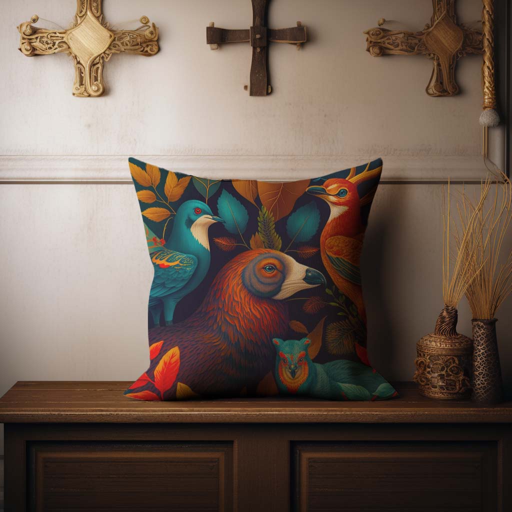 Dark Academia Decor Renaissance Bird Pillow