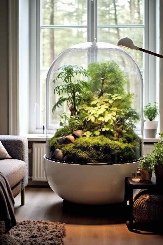 Biophilic Design Plant Terrarium Living Room