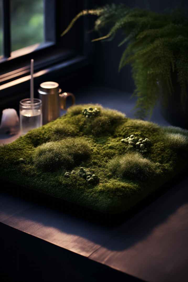 Indoor Moss Mat Garden for Dark Academia Bathroom Decor