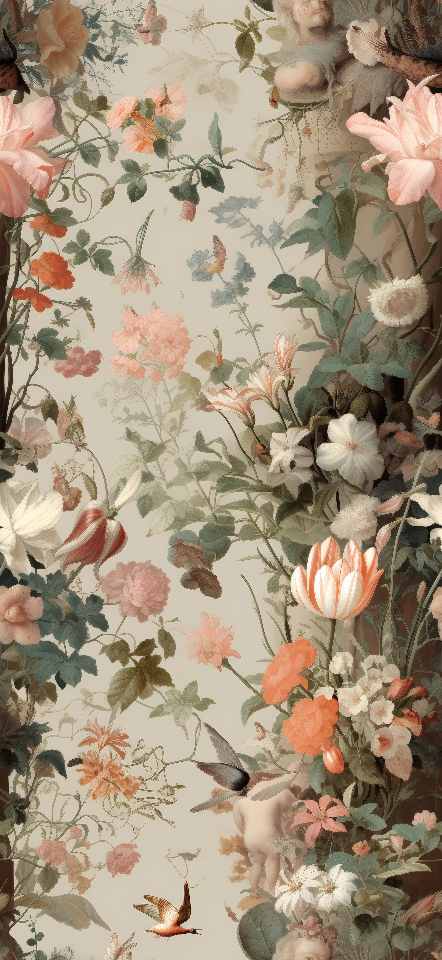 Vintage Beauty Flowers iPhone Wallpaper