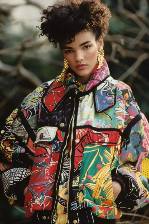 80s Jacket Fashion with Big Hair street style