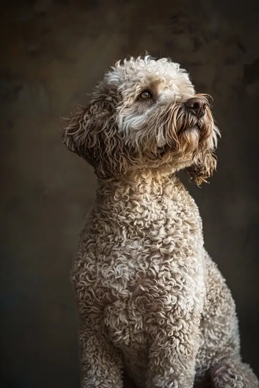 Italian Dog Breed Lagotto Romagnolo Truffle Dog Portrait