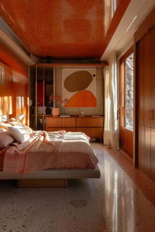 Italian Mid-Century Modern Orange Aesthetic