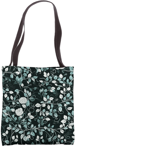 Dark Academia tote bag with romantic, renaissance aesthetic flower art