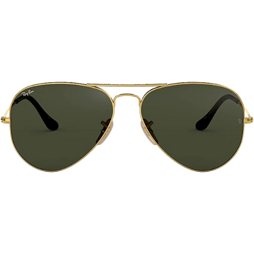 Dark academia aviator-style sunglasses with classic Ray-Ban design.