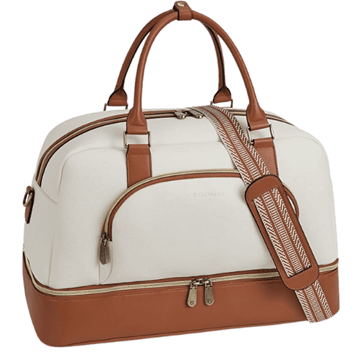 Leather weekender bag