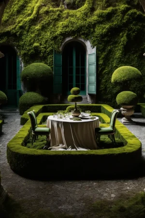 Moss Garden in Italy with Moss Wall